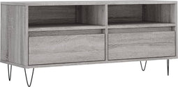 vidaXL - Tv-meubel - 100x34,5x44,5 - cm - bewerkt - hout - grijs - sonoma - eikenkleur