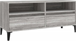 vidaXL - Tv-meubel - 100x34,5x44,5 - cm - bewerkt - hout - grijs - sonoma - eikenkleur