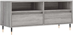 vidaXL - Tv-meubel - 100x34,5x44,5 - cm - bewerkt - hout - grijs - sonoma - eikenkleur
