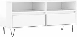 vidaXL - Tv-meubel - 100x34,5x44,5 - cm - bewerkt - hout - hoogglans - wit