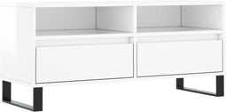 vidaXL - Tv-meubel - 100x34,5x44,5 - cm - bewerkt - hout - hoogglans - wit