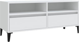 vidaXL - Tv-meubel - 100x34,5x44,5 - cm - bewerkt - hout - wit