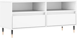 vidaXL - Tv-meubel - 100x34,5x44,5 - cm - bewerkt - hout - wit