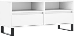 vidaXL - Tv-meubel - 100x34,5x44,5 - cm - bewerkt - hout - wit