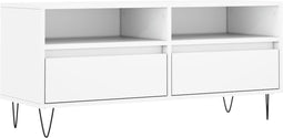 vidaXL - Tv-meubel - 100x34,5x44,5 - cm - bewerkt - hout - wit