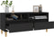 vidaXL - Tv-meubel - 100x34,5x44,5 - cm - bewerkt - hout - zwart