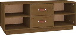 vidaXL - Tv-meubel - 100x34x40 - cm - massief - grenenhout - honingbruin
