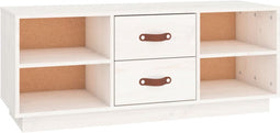vidaXL - Tv-meubel - 100x34x40 - cm - massief - grenenhout - wit