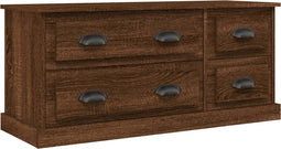 vidaXL - Tv-meubel - 100x35,5x45 - cm - bewerkt - hout - bruin - eikenkleur
