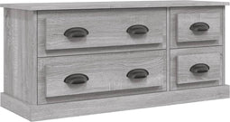 vidaXL - Tv-meubel - 100x35,5x45 - cm - bewerkt - hout - grijs - sonoma - eikenkleurig