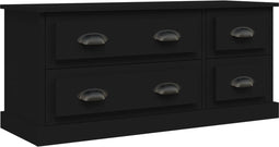 vidaXL - Tv-meubel - 100x35,5x45 - cm - bewerkt - hout - zwart
