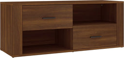 vidaXL - Tv-meubel - 100x35x40 - cm - bewerkt - hout - bruin - eikenkleur