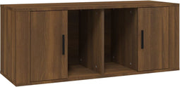 vidaXL - Tv-meubel - 100x35x40 - cm - bewerkt - hout - bruin - eikenkleur
