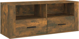 vidaXL - Tv-meubel - 100x35x40 - cm - bewerkt - hout - gerookt - eikenkleurig