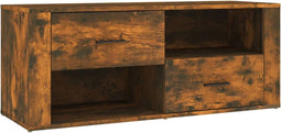 vidaXL - Tv-meubel - 100x35x40 - cm - bewerkt - hout - gerookt - eikenkleurig