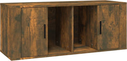 vidaXL - Tv-meubel - 100x35x40 - cm - bewerkt - hout - gerookt - eikenkleurig