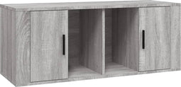 vidaXL - Tv-meubel - 100x35x40 - cm - bewerkt - hout - grijs - sonoma - eikenkleurig