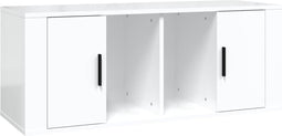 vidaXL - Tv-meubel - 100x35x40 - cm - bewerkt - hout - hoogglans - wit