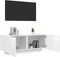 vidaXL - Tv-meubel - 100x35x40 - cm - bewerkt - hout - hoogglans - wit