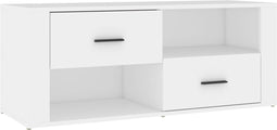 vidaXL - Tv-meubel - 100x35x40 - cm - bewerkt - hout - wit