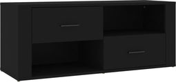 vidaXL - Tv-meubel - 100x35x40 - cm - bewerkt - hout - zwart