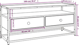 vidaXL - Tv-meubel - 100x35x45 - cm - bewerkt - hout - bruin - eikenkleur