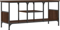 vidaXL - Tv-meubel - 100x35x45 - cm - bewerkt - hout - en - ijzer - bruin - eikenkleur
