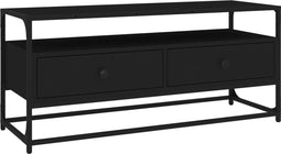 vidaXL - Tv-meubel - 100x35x45 - cm - bewerkt - hout - zwart