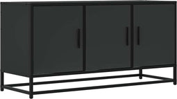 vidaXL - Tv-meubel - 100x35x50 - cm - bewerkt - hout - en - metaal - zwart