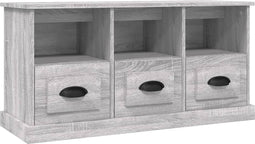 vidaXL - Tv-meubel - 100x35x50 - cm - bewerkt - hout - grijs - sonoma - eikenkleurig