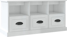 vidaXL - Tv-meubel - 100x35x50 - cm - bewerkt - hout - hoogglans - wit