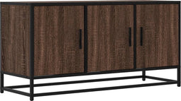 vidaXL - Tv-meubel - 100x35x50 - cm - bewerkt - hout - metaal - bruin - eikenkleur