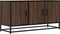 vidaXL - Tv-meubel - 100x35x50 - cm - bewerkt - hout - metaal - bruin - eikenkleur
