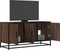 vidaXL - Tv-meubel - 100x35x50 - cm - bewerkt - hout - metaal - bruin - eikenkleur