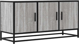 vidaXL - Tv-meubel - 100x35x50 - cm - bewerkt - hout - metaal - grijs - sonoma - eiken