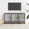 vidaXL - Tv-meubel - 100x35x50 - cm - bewerkt - hout - metaal - grijs - sonoma - eiken