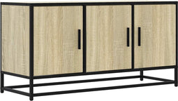 vidaXL - Tv-meubel - 100x35x50 - cm - bewerkt - hout - metaal - sonoma - eikenkleurig