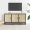 vidaXL - Tv-meubel - 100x35x50 - cm - bewerkt - hout - metaal - sonoma - eikenkleurig