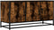 vidaXL - Tv-meubel - 100x35x50 - cm - bewerkt - hout - metaal - gerookt - eikenkleurig