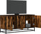 vidaXL - Tv-meubel - 100x35x50 - cm - bewerkt - hout - metaal - gerookt - eikenkleurig