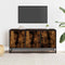 vidaXL - Tv-meubel - 100x35x50 - cm - bewerkt - hout - metaal - gerookt - eikenkleurig