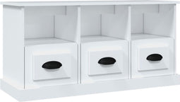 vidaXL - Tv-meubel - 100x35x50 - cm - bewerkt - hout - wit
