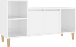 vidaXL - Tv-meubel - 100x35x55 - cm - bewerkt - hout - hoogglans - wit