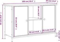 vidaXL - Tv-meubel - 100x35x65 - cm - bewerkt - hout - sonoma - eikenkleurig