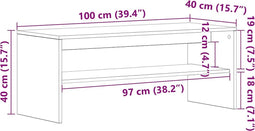vidaXL - Tv-meubel - 100x40x40 - cm - bewerkt - hout - oud - houtkleurig