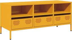 vidaXL - Tv-meubel - 101,5x39x43,5 - cm - koudgewalst - staal - mosterdgeel