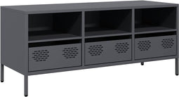 vidaXL - Tv-meubel - 101,5x39x43,5 - cm - koudgewalst - staal - antracietkleurig
