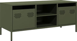 vidaXL - Tv-meubel - 101,5x39x43,5 - cm - koudgewalst - staal - olijfgroen