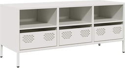 vidaXL - Tv-meubel - 101,5x39x43,5 - cm - koudgewalst - staal - wit
