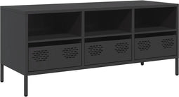 vidaXL - Tv-meubel - 101,5x39x43,5 - cm - koudgewalst - staal - zwart